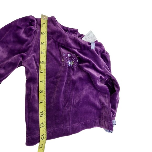 Kid Connection Girls Outfit Size 18M Purple Velvet 2 Piece Shirt And Pants - Picture 4 of 11
